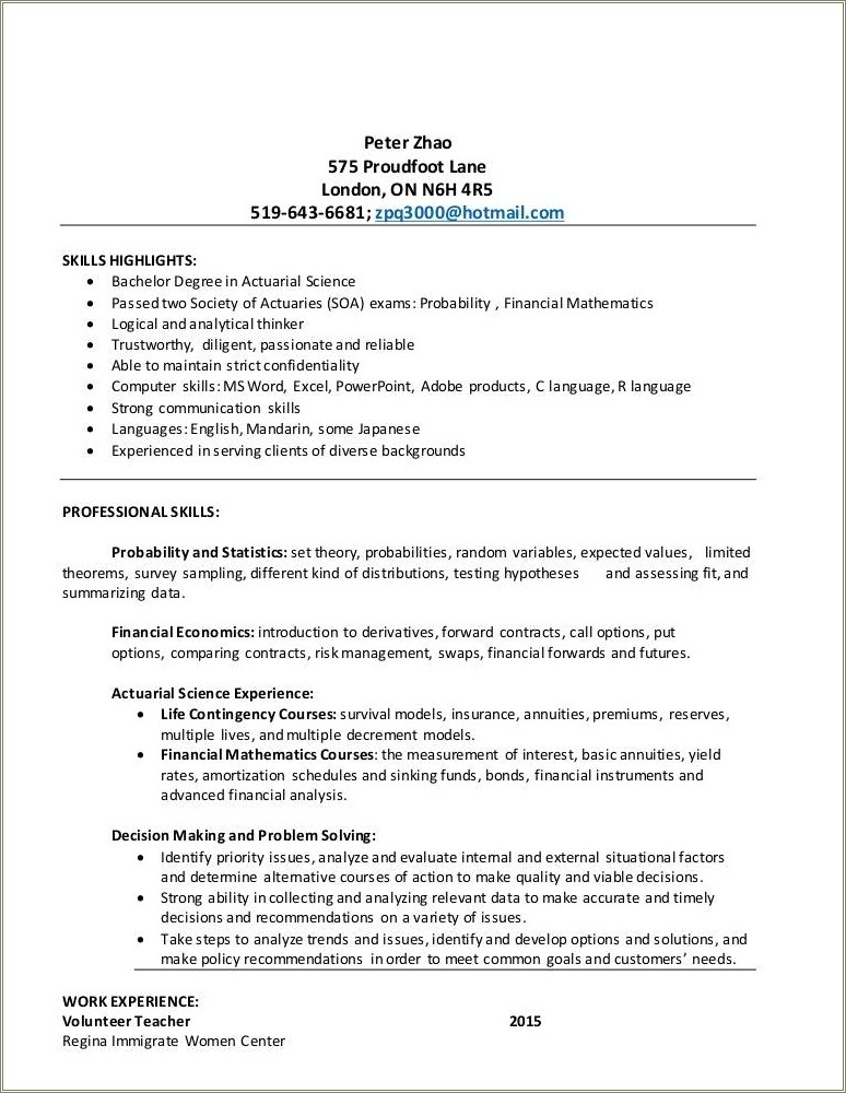 Different Kind Of Skills In Resume