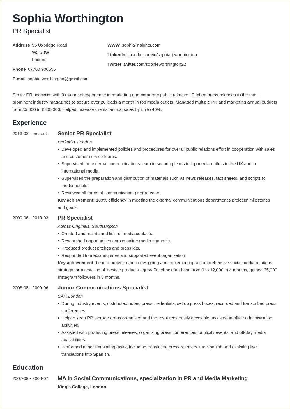 Different Skills And Abilities For Resume