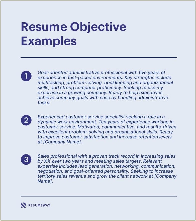 Different Ways To Say Resume Objective