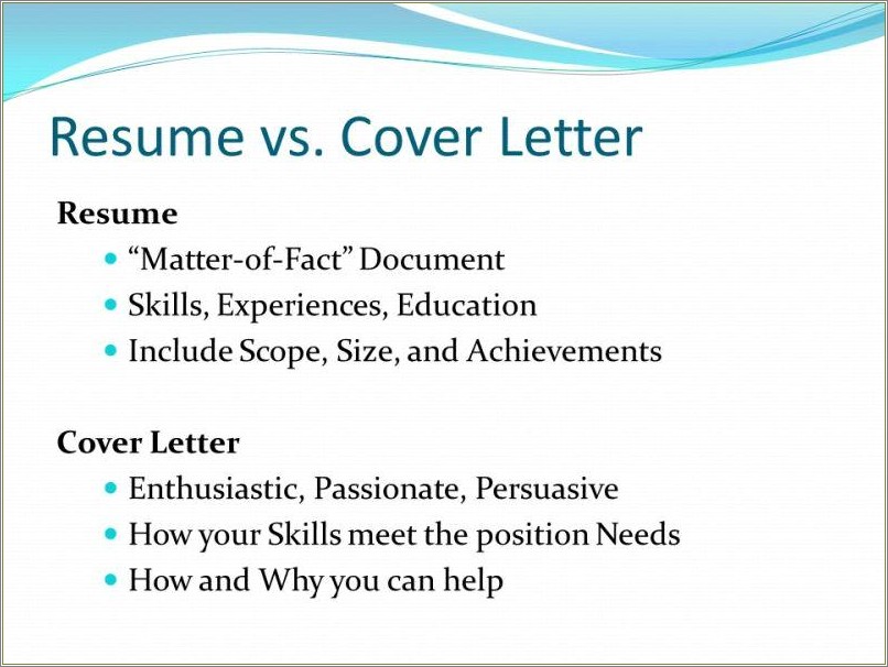 Differentiate Between Resume And Application Letter