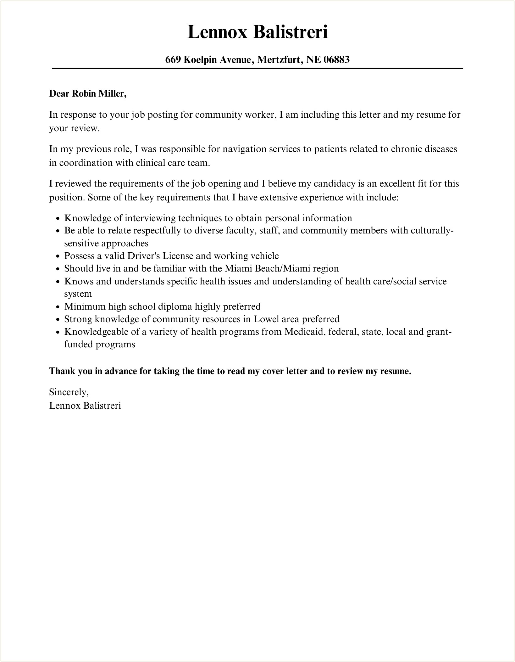 Disability Support Worker Resume Cover Letter Australia