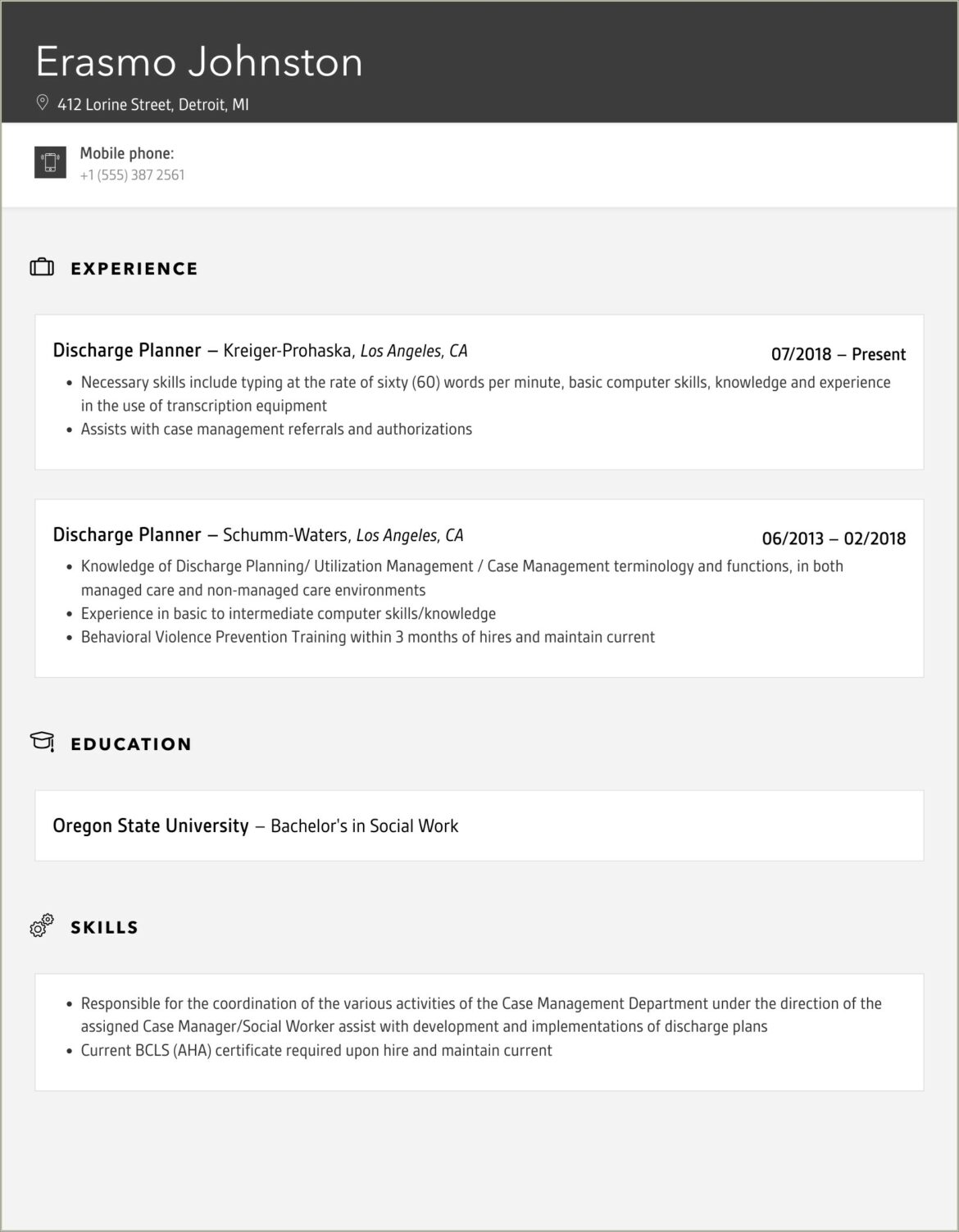 Discharge Planner Job Description For Resume