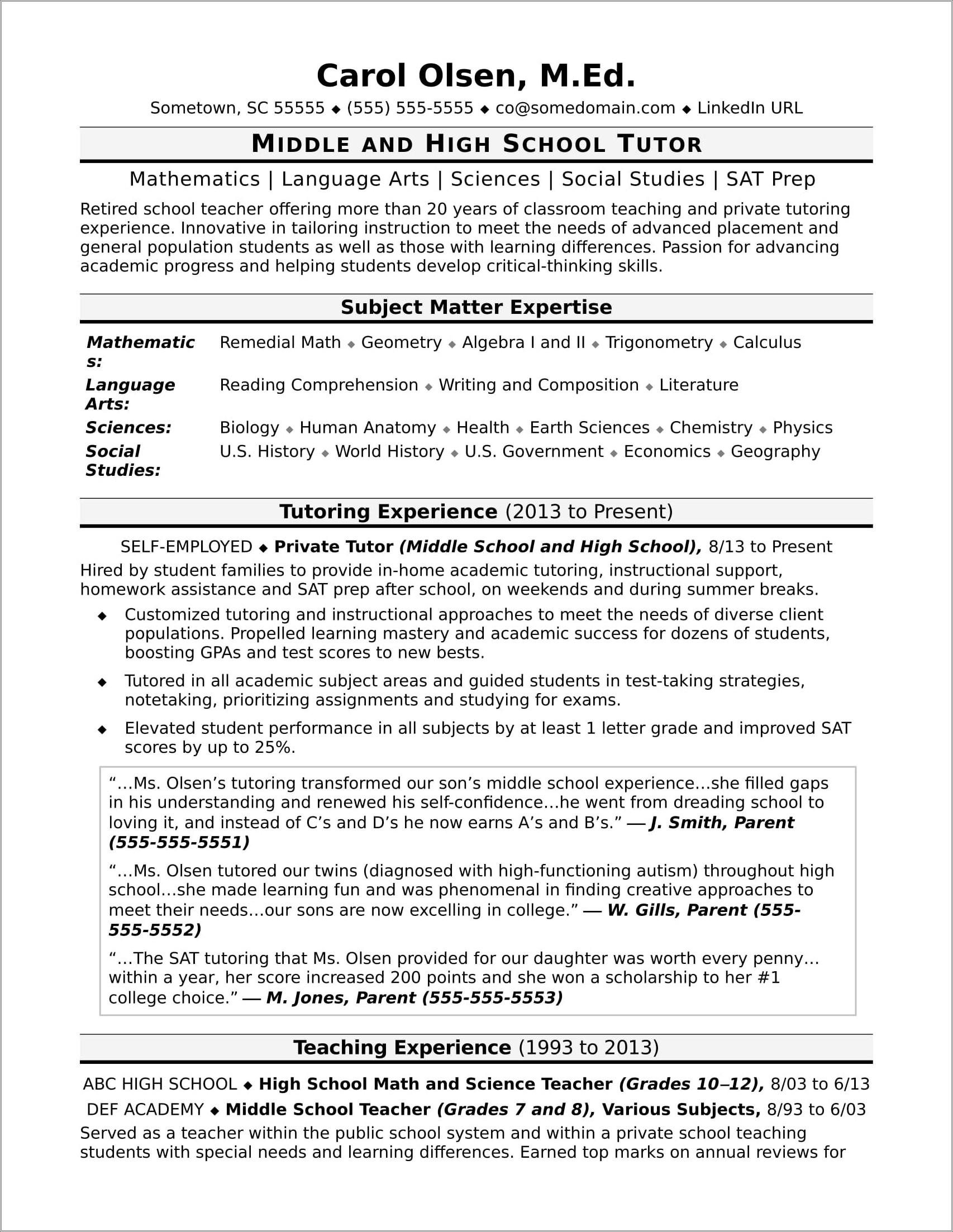 Discuss Education For High School On Resume