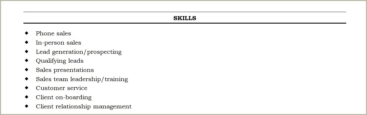 Do Resumes Include A Skills Section