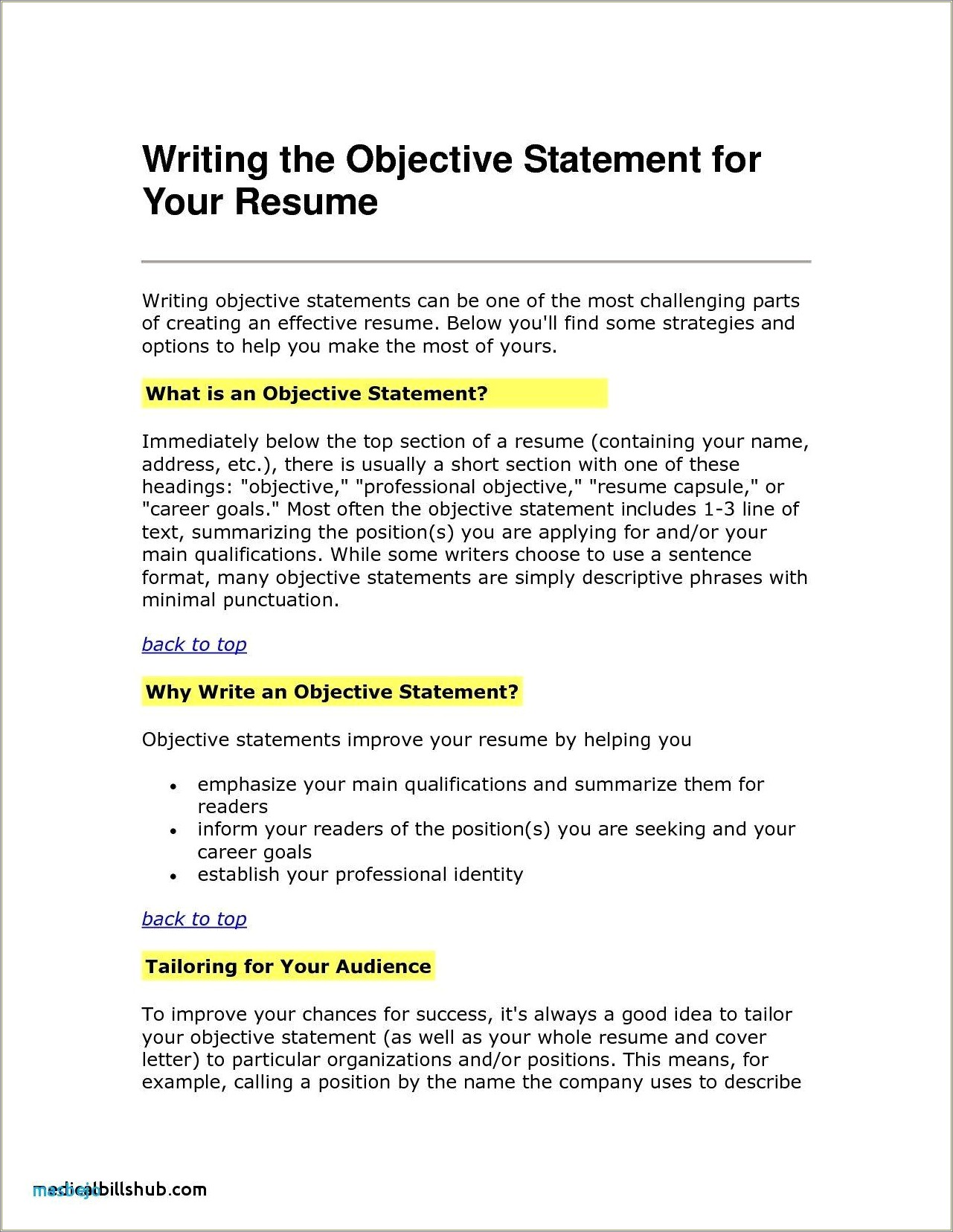 Do You Center The Objective On Resume