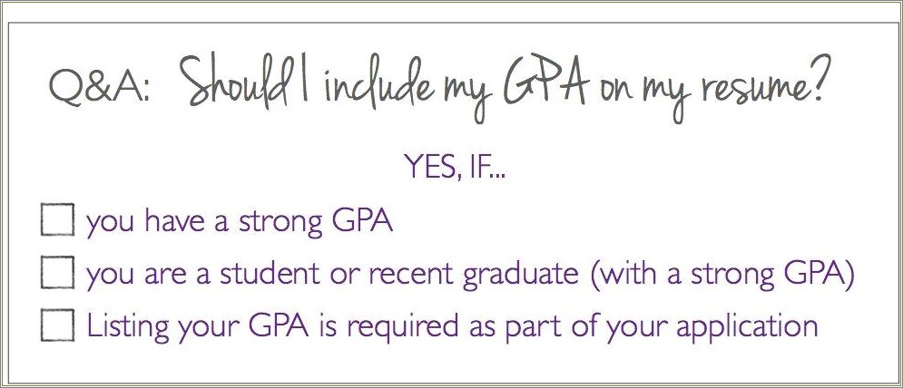 Do You Put A Gpa On Your Resume