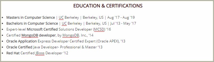 Do You Put Certification Number On Resume