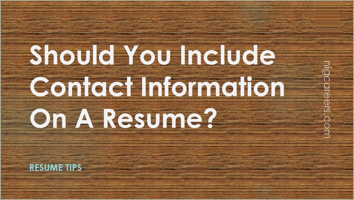 Do You Put Contact Info On A Resume