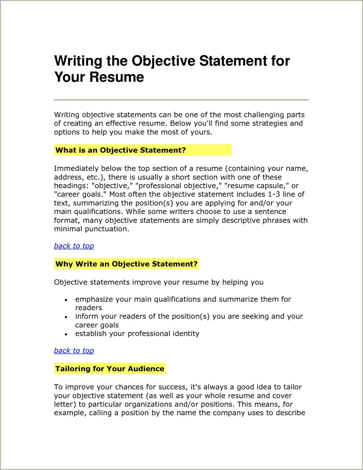 Do You Use I In Resume Objective