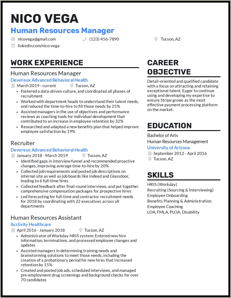 Does A Resume Objective Need A Period