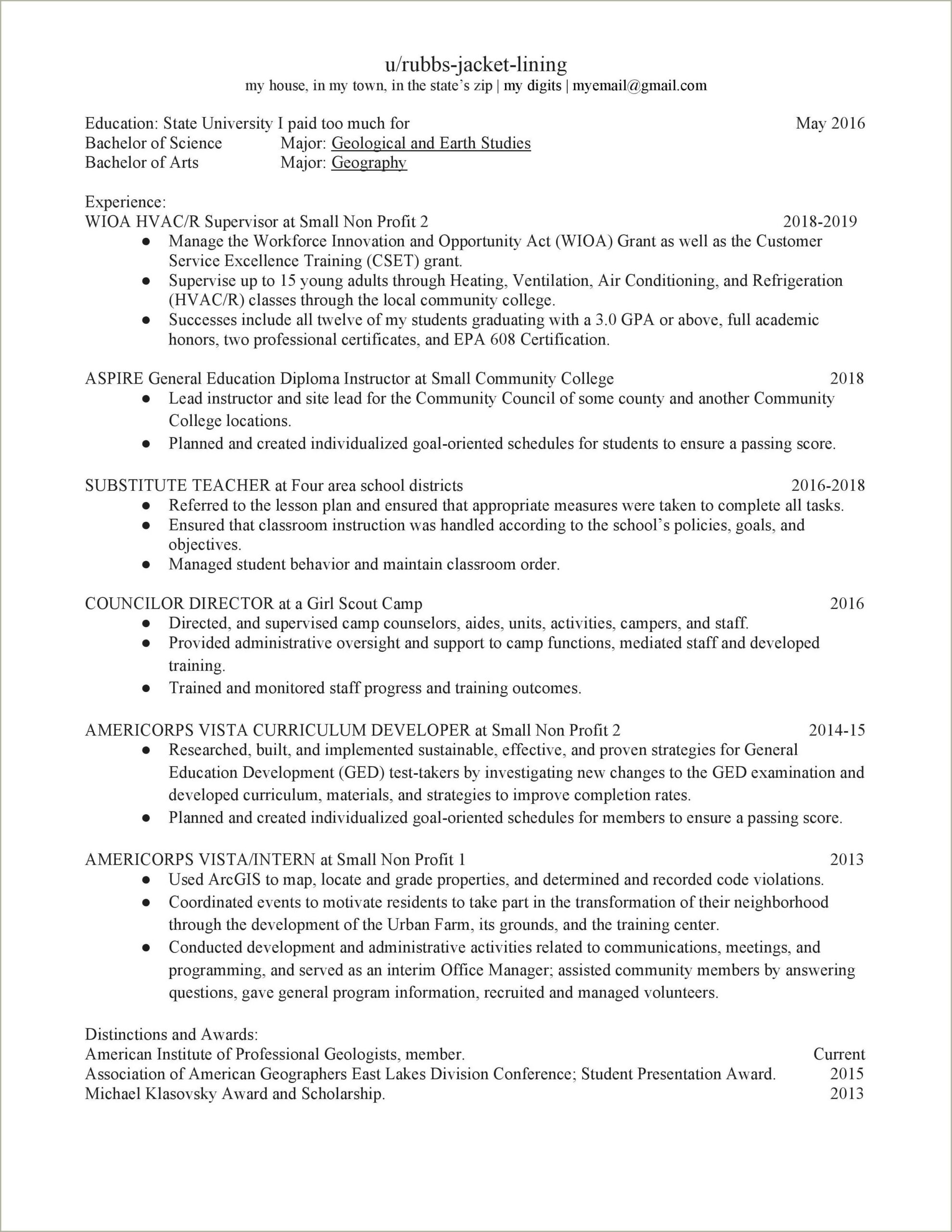Does Americorps Look Good On A Resume Reddit
