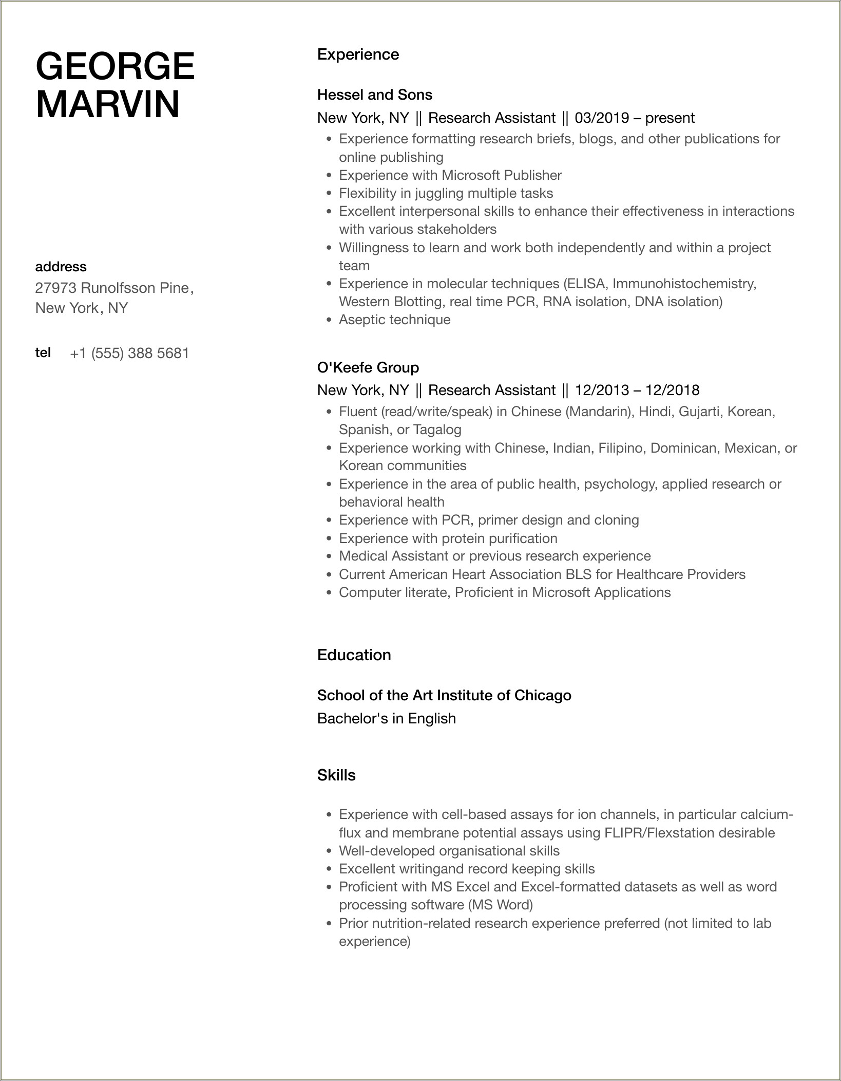 Does Research Assistant Look Good On Resume