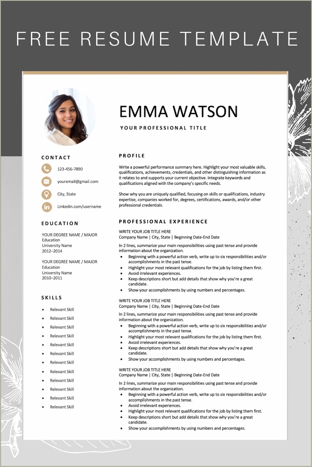 Download Latest Resume Template For Free