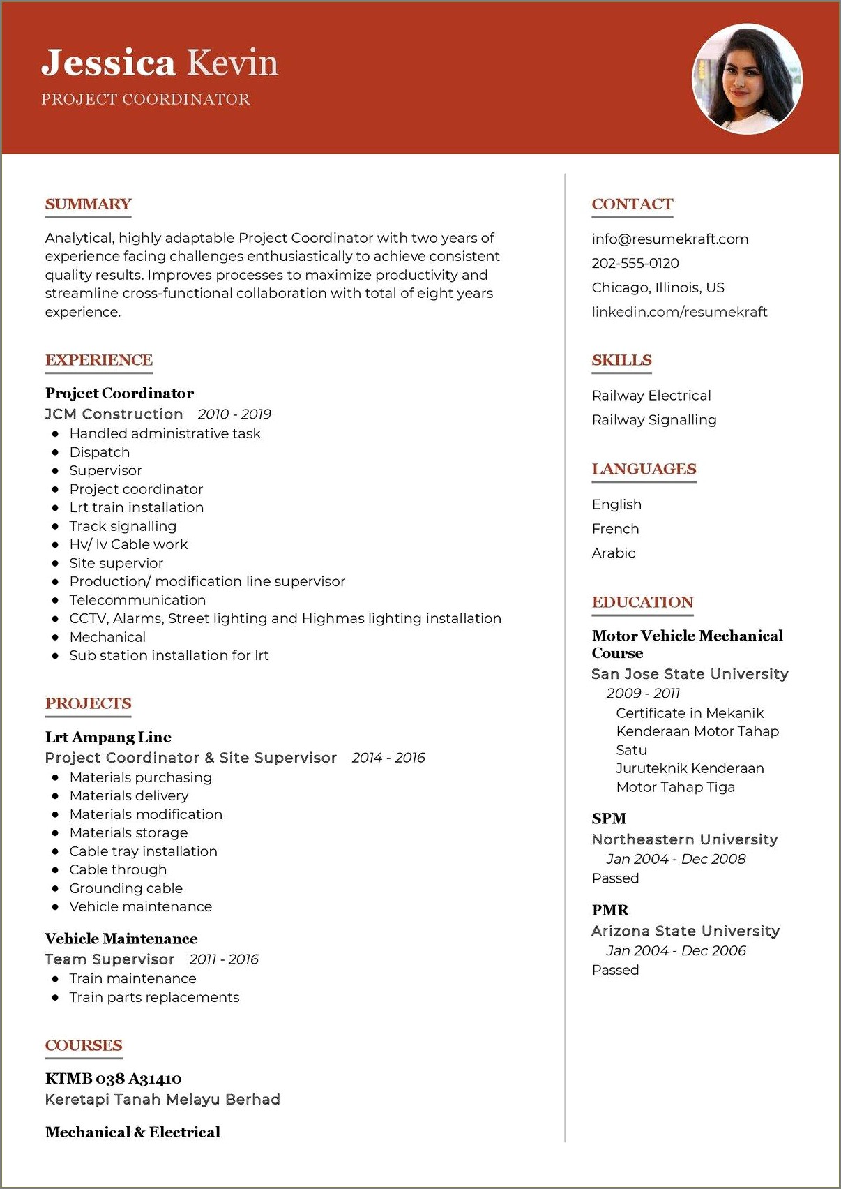 Download Project Coordinator Resume Word Government Contract
