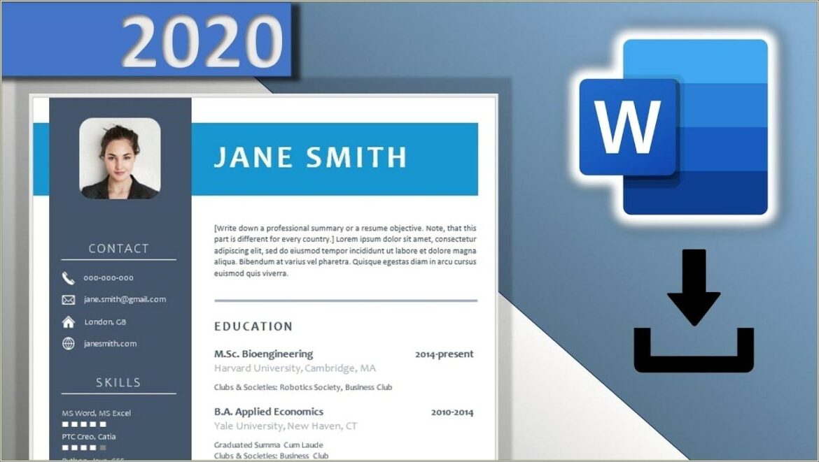 Download Resume Templates For Word Free