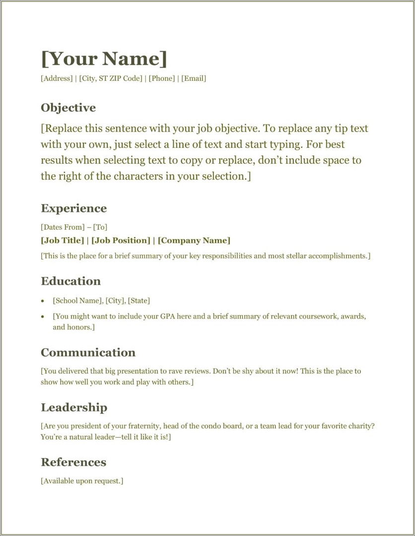 Download Resume Templates Free For Open Office
