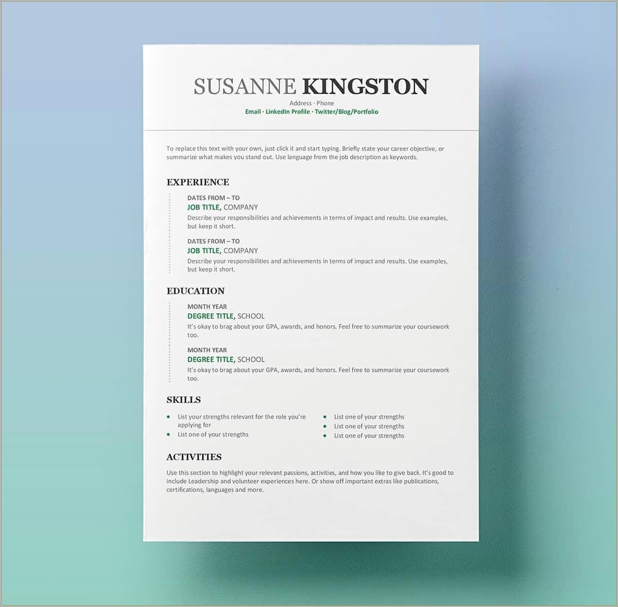 Download Zety Resume Templates For Word