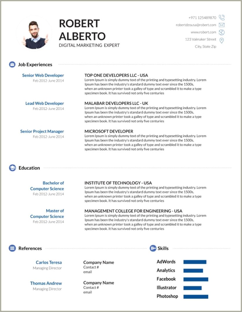 Downloadable Resumes Templates For Microsoft Office