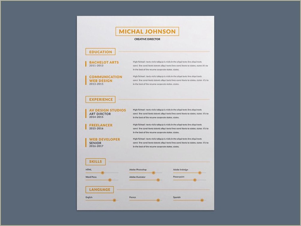 Easy And Clean Resume Website Template