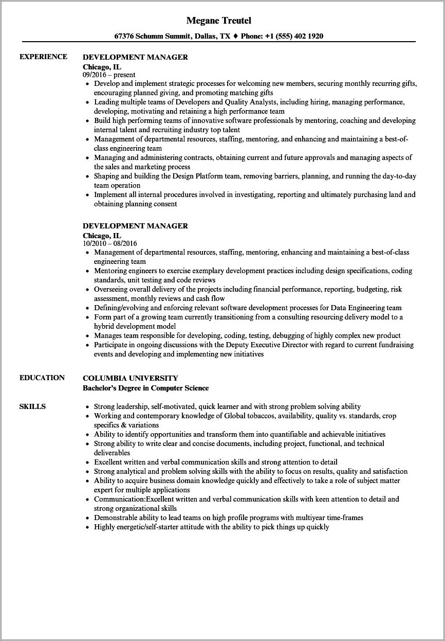 Eb1 Multinational Manager Job Description Resume