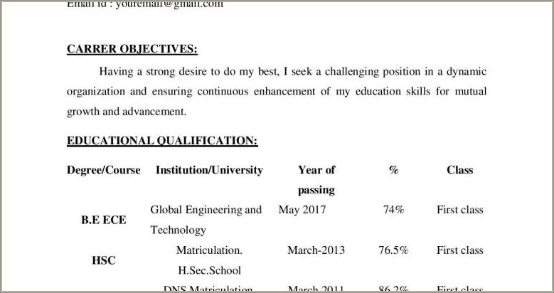 Ece Skills And Abilities For Resume