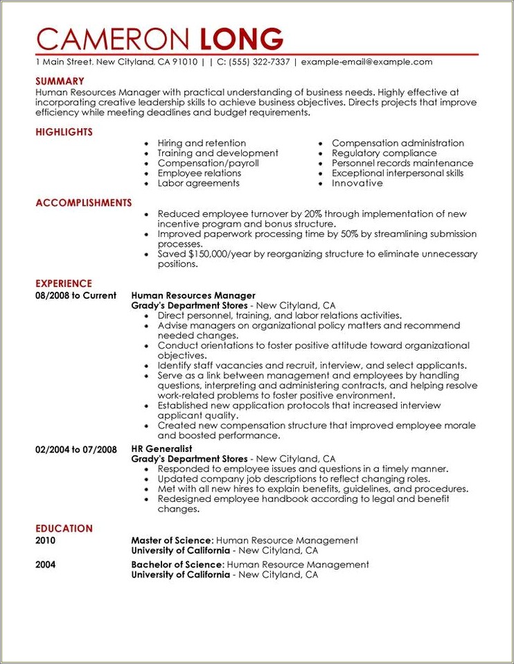 Education And Skills On Top Of Resume