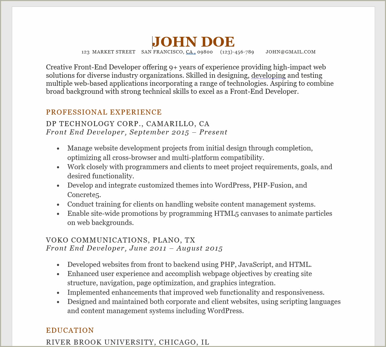 Educational High School Resume Jane Doe