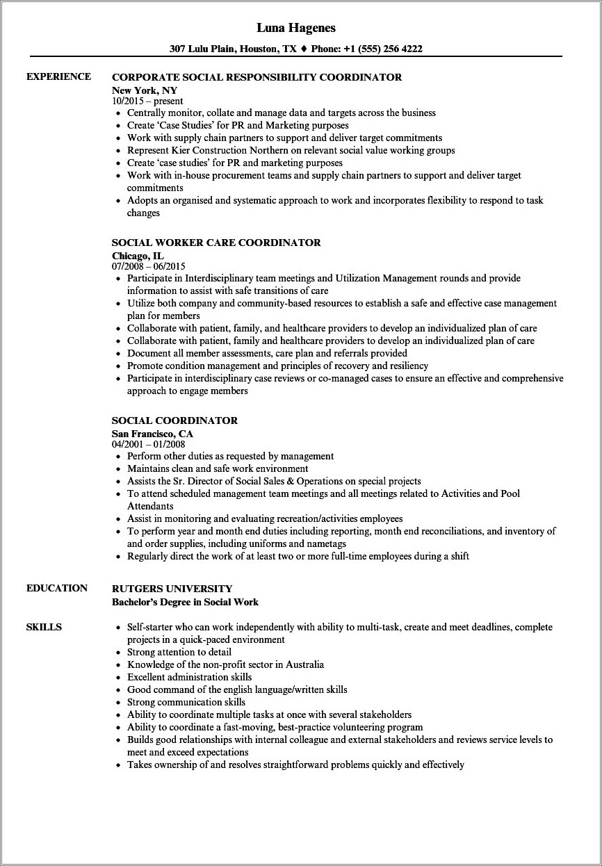 Effective Member Services Coordinator Resume Templates