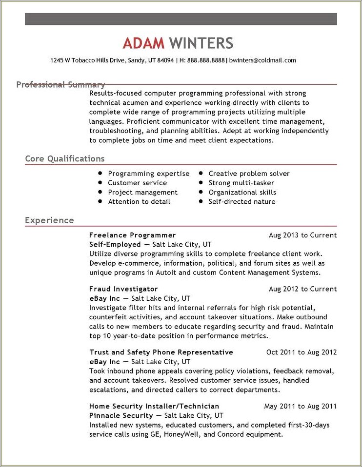 Electronic Content Management On A Resume