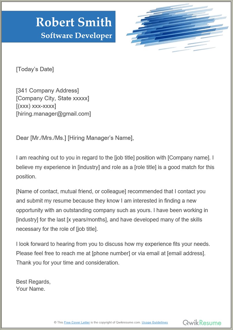 Email Forwarding Cover Letter And Resume