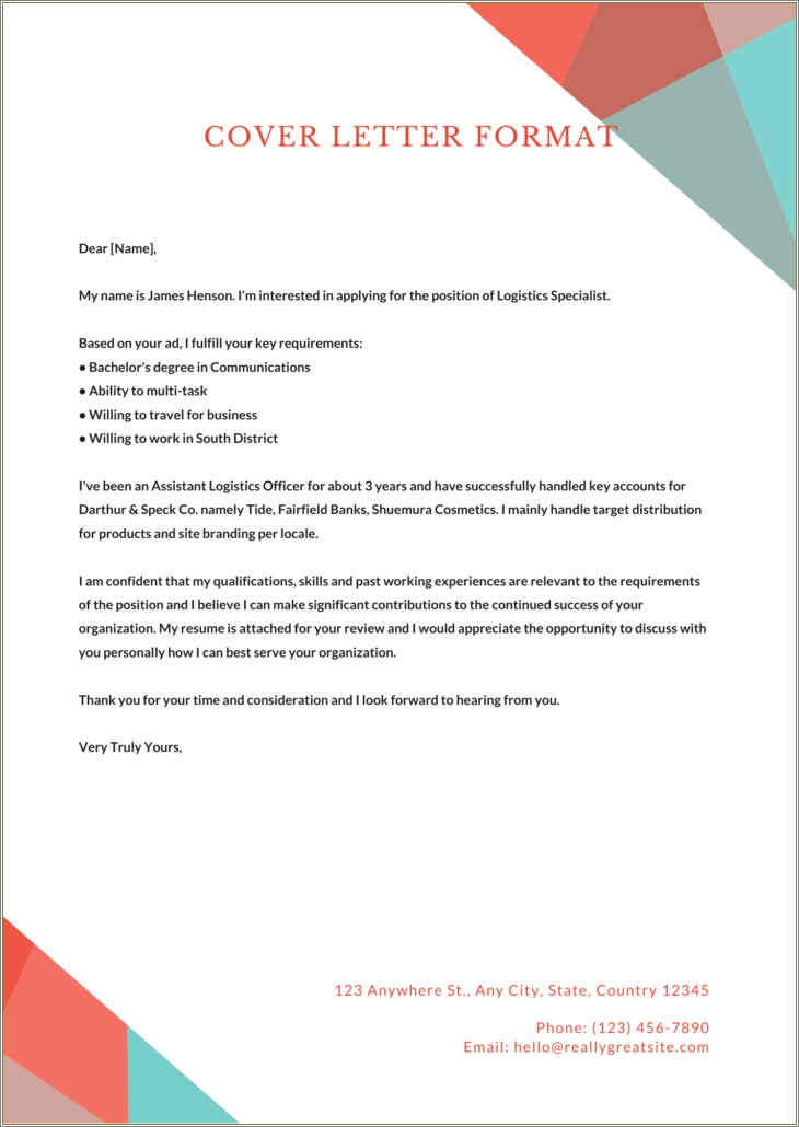 Email Sample Cover Letter Resume Attached