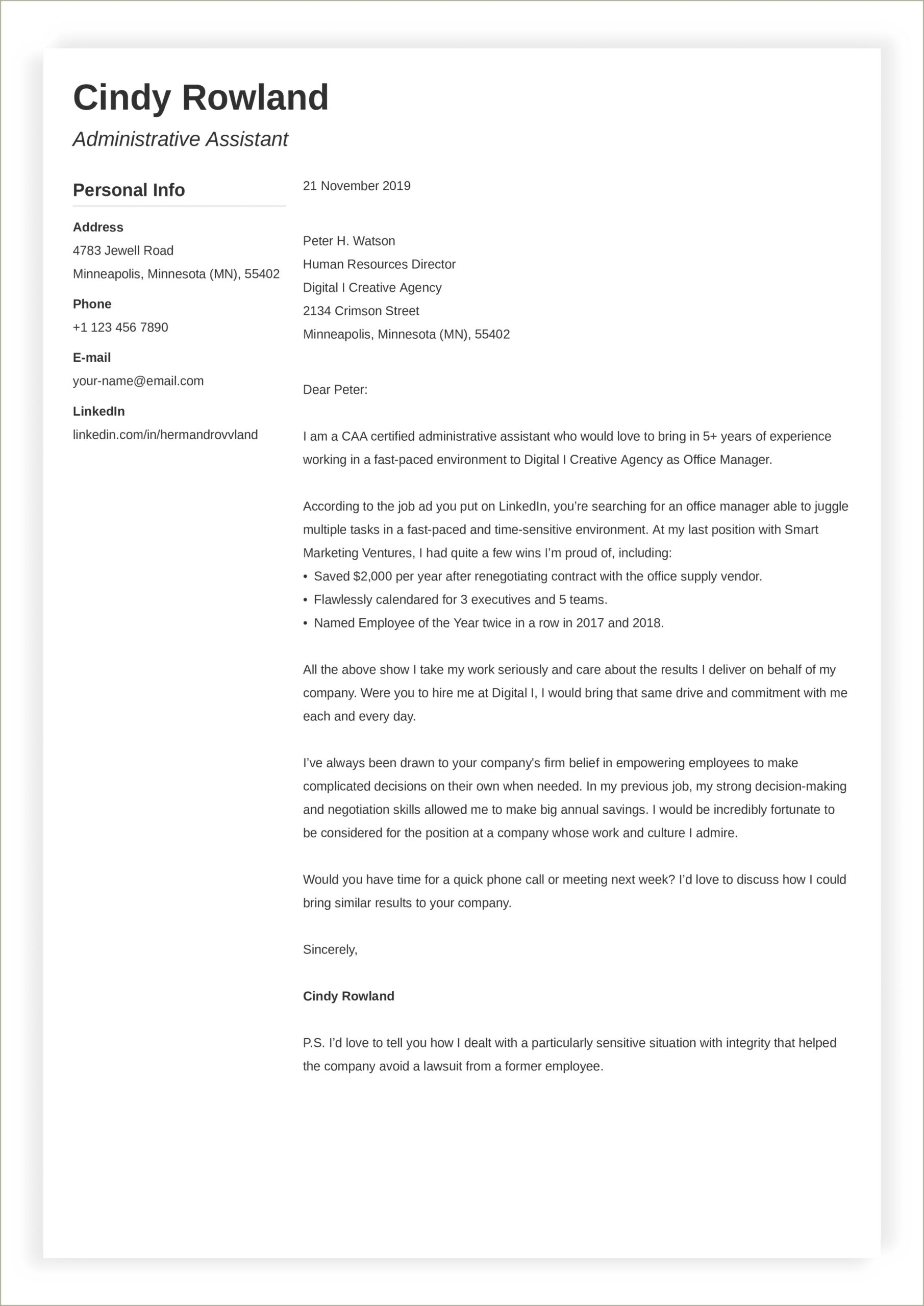 Email Setup For Resume And Cover Letter Submition
