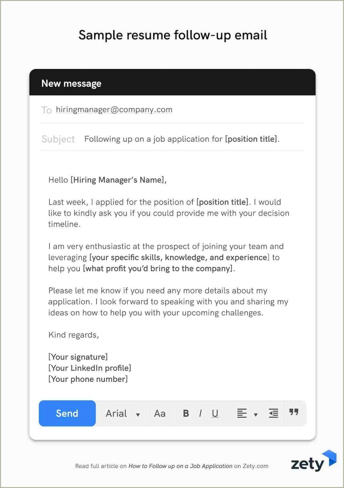 Email Template To Recruiter For Job With Resume