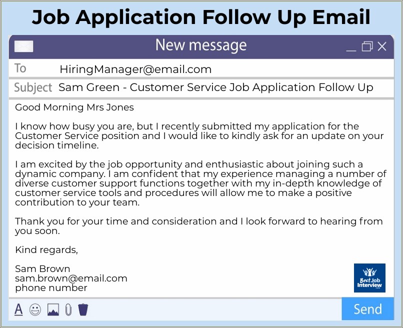 Email While Sending Resume To Manager