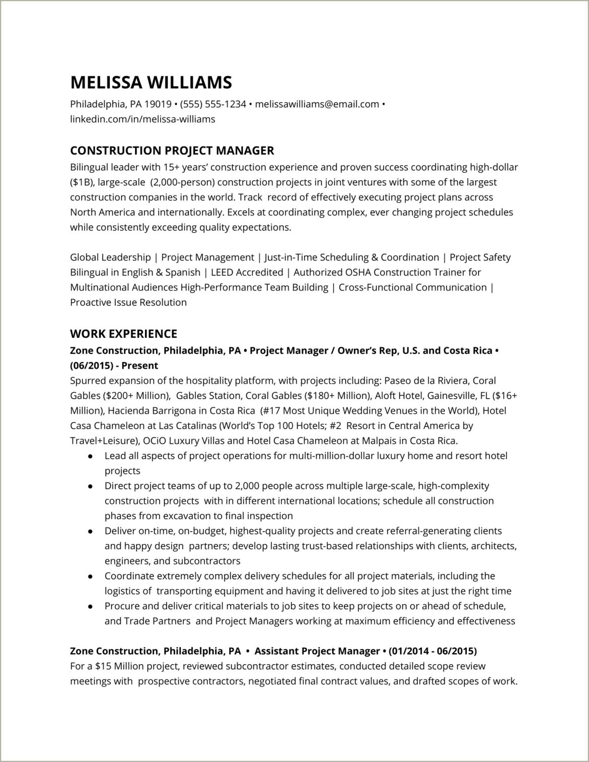 End To End Project Management Resume