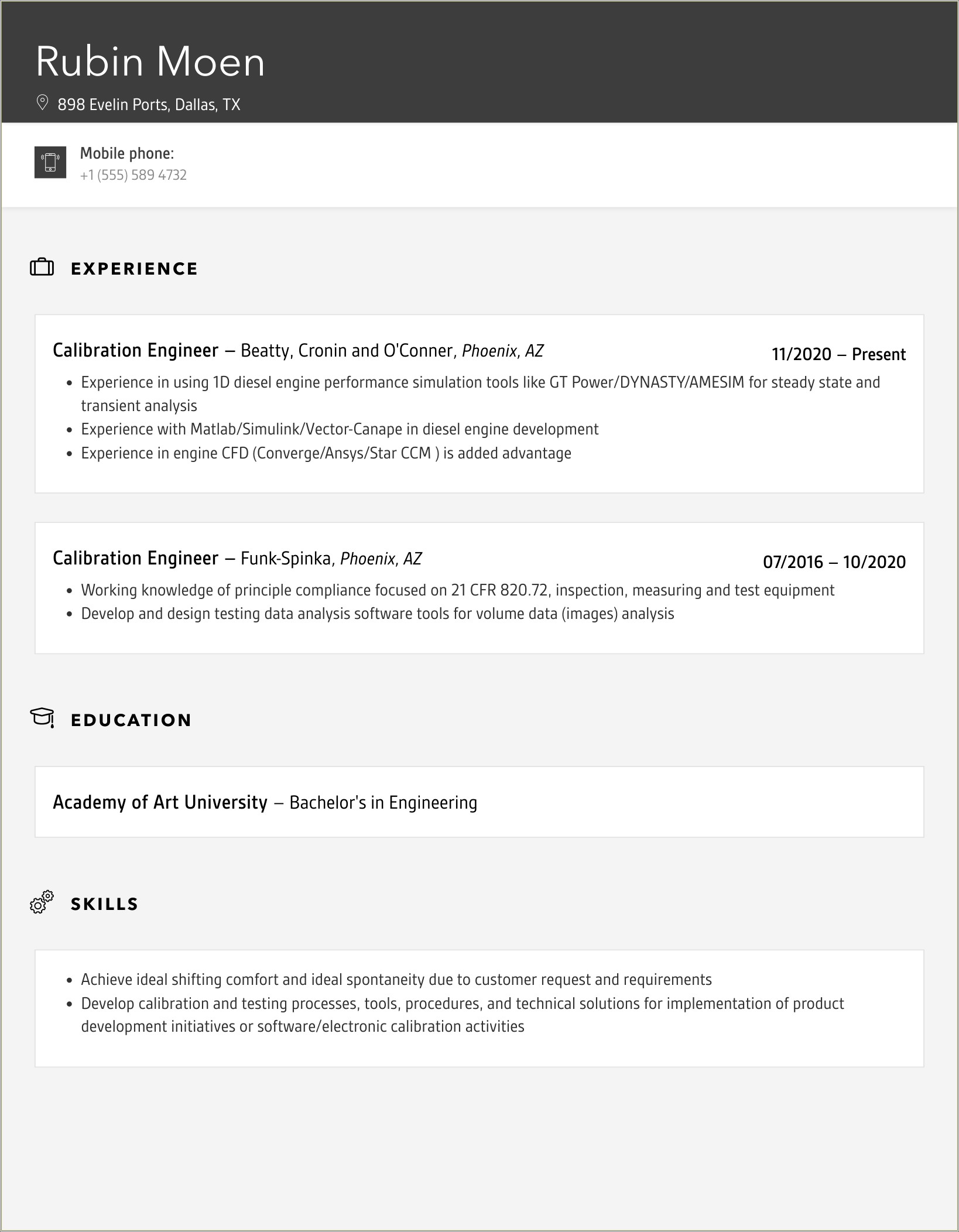 Engineering Resume Worth Putting Calibration Labview