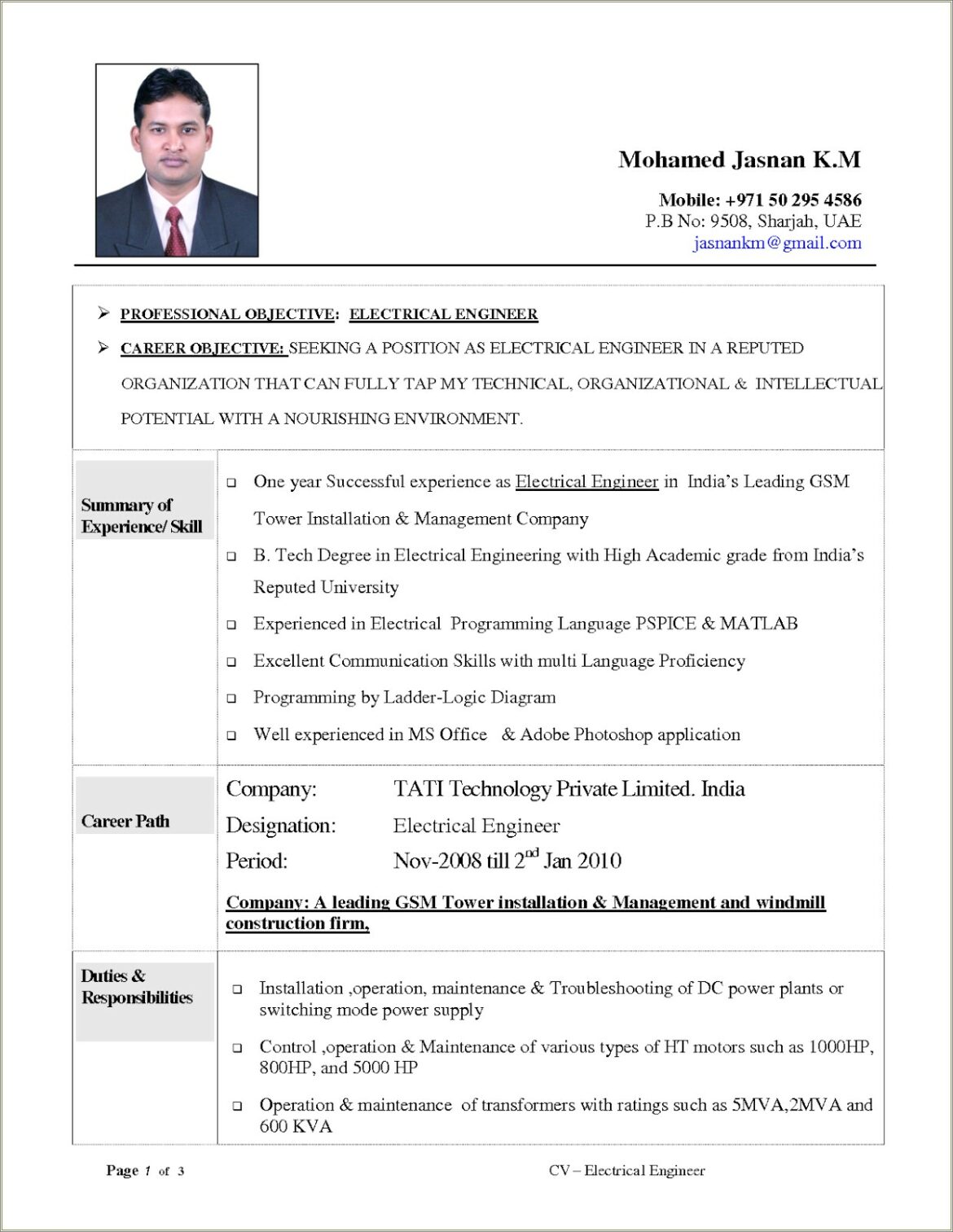 Engineering Technology Resume Objective Statements Examples