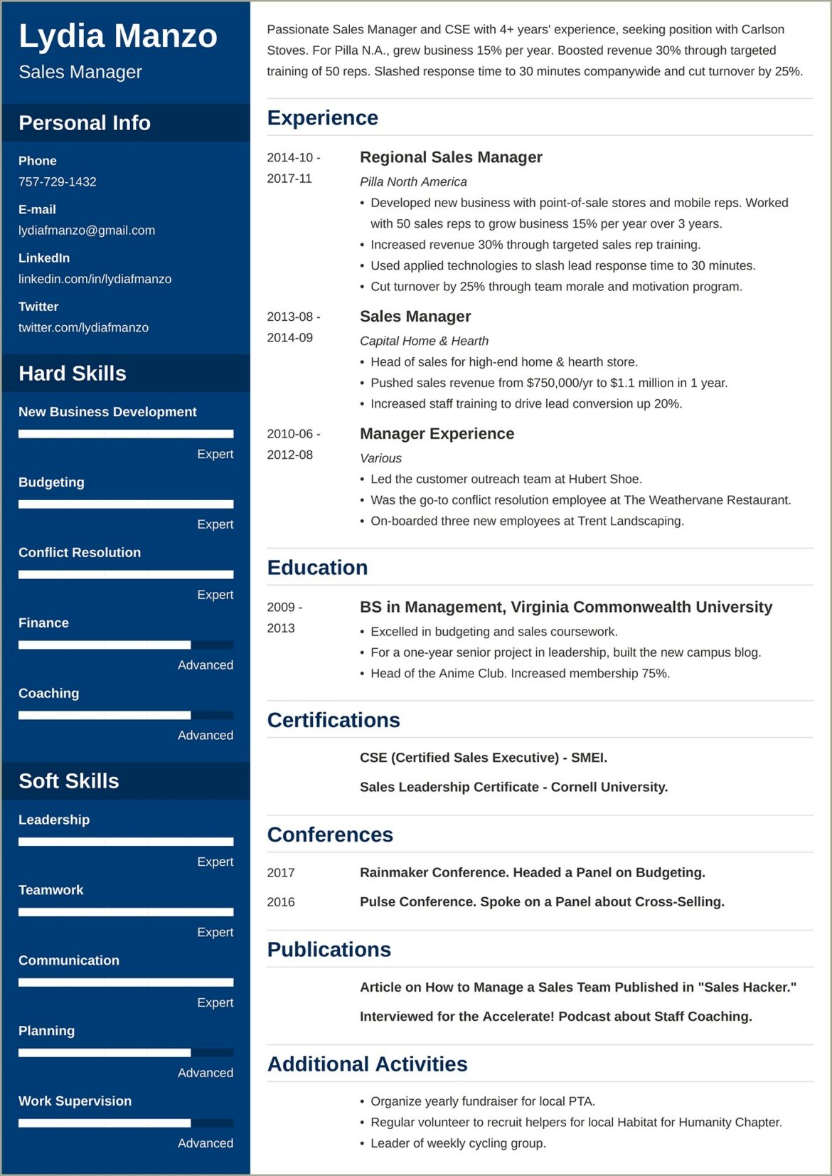 Enterprise Rent A Car Assistant Manager Resume