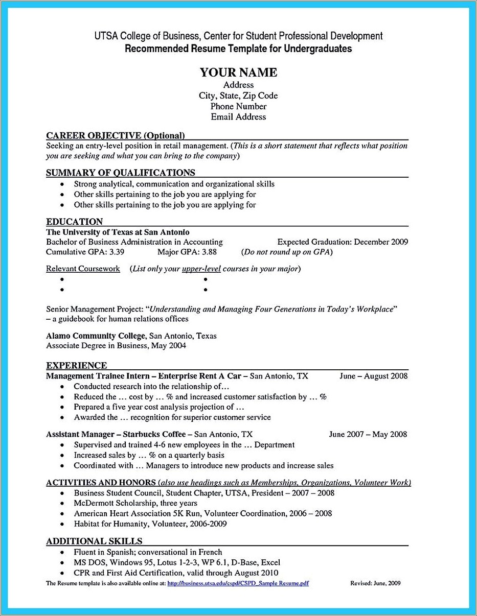 Enterprise Rent A Car Resume Examples Pdf