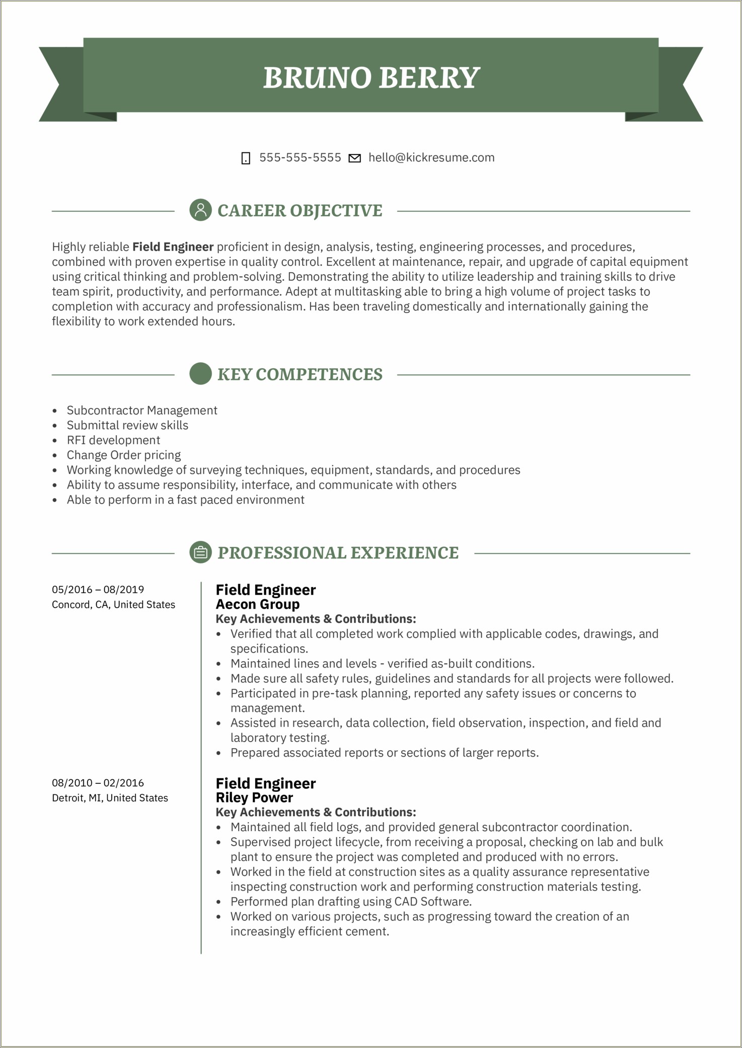 Entrry Level Aerospace Engineer Resume Objective