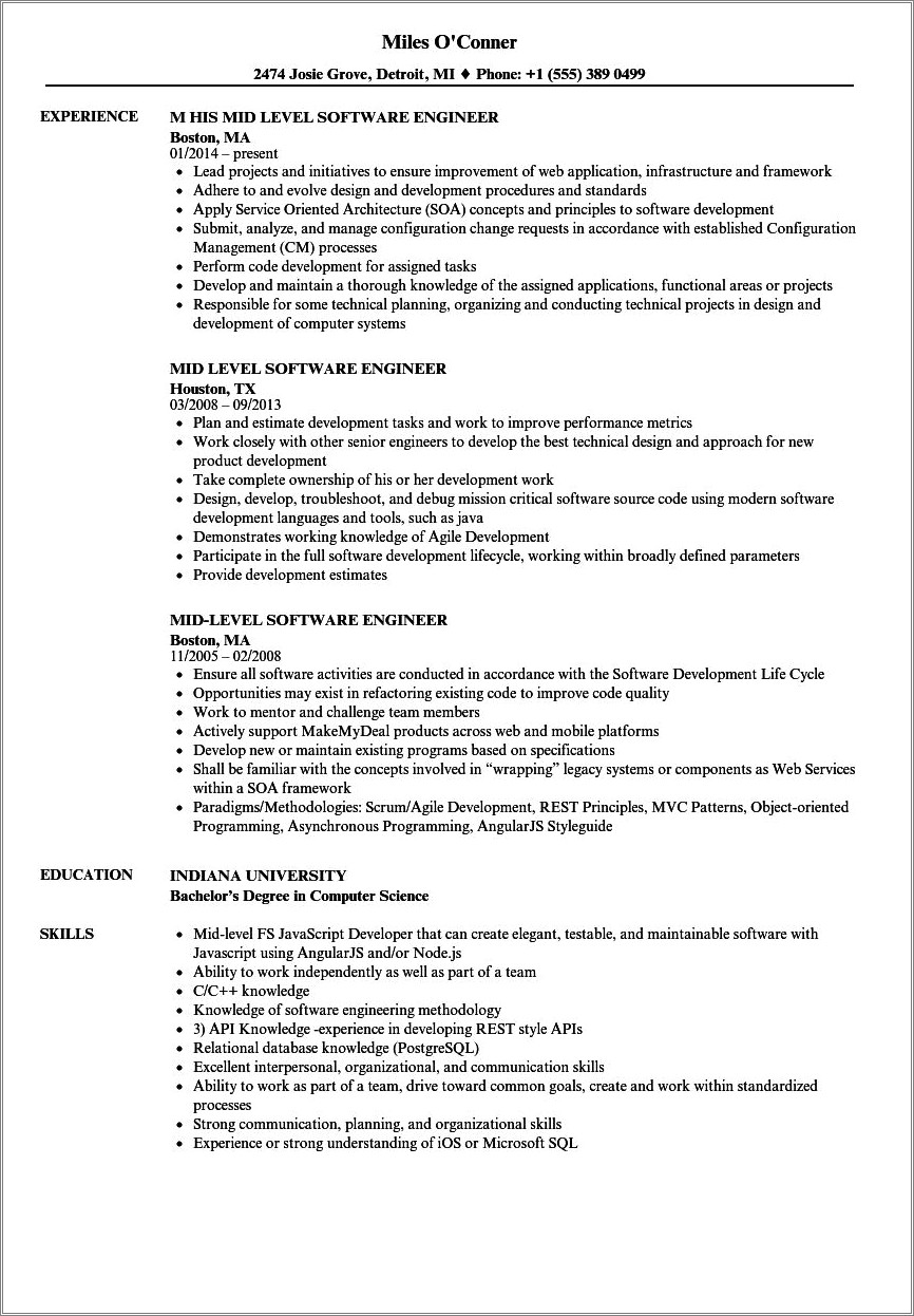 Entry Level Computer Engineering Resume Samples