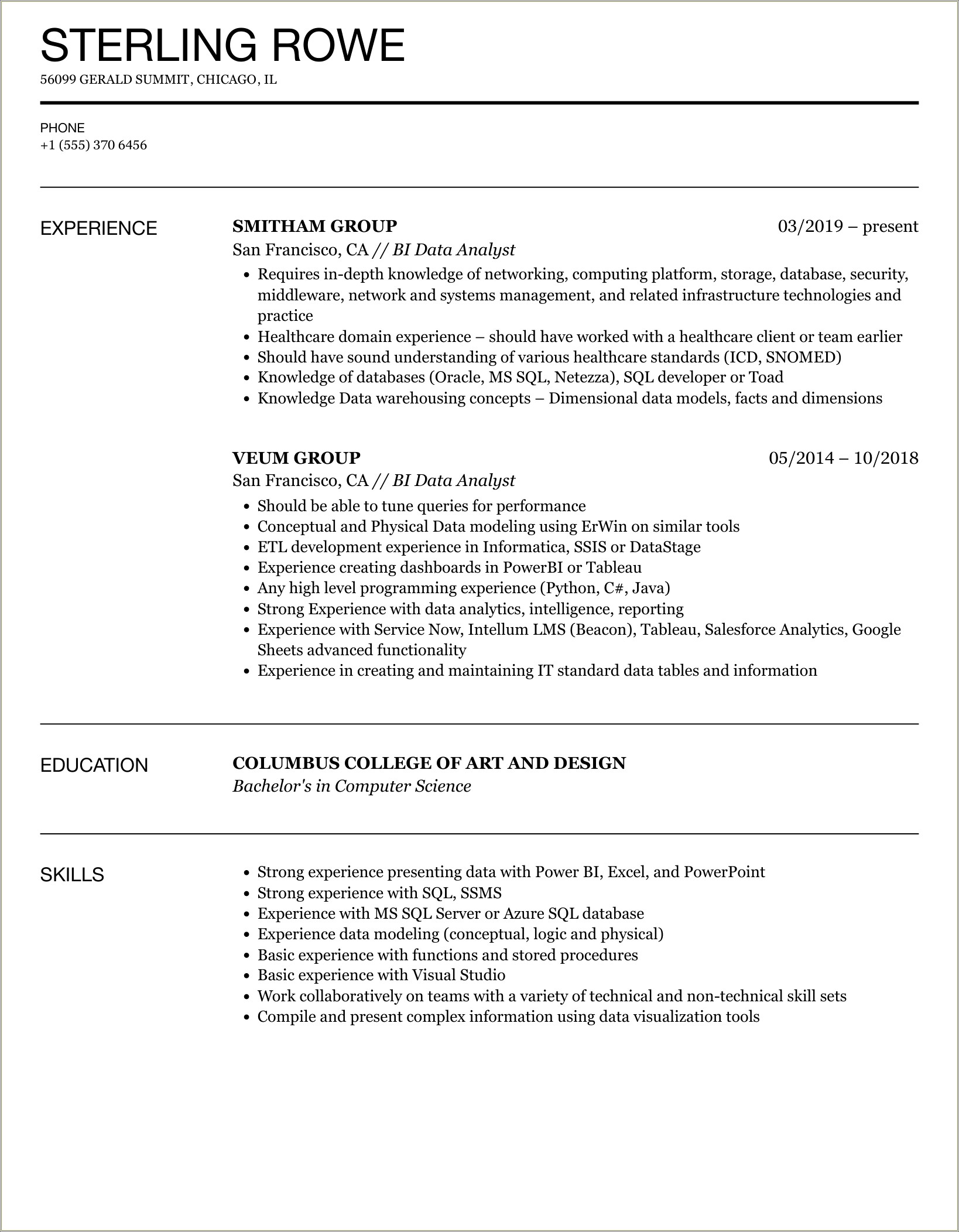 Entry Level Data Analyst Resume Samples