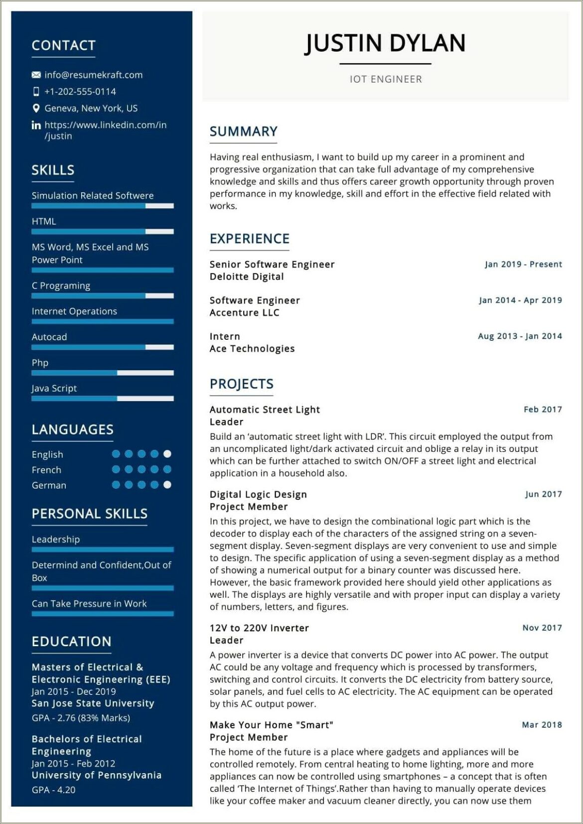 Entry Level Electrical Engineer Resume Samples