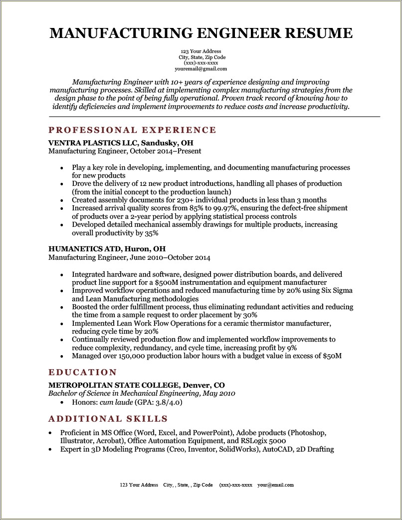 Entry Level Electrical Engineering Resume Objective Statement