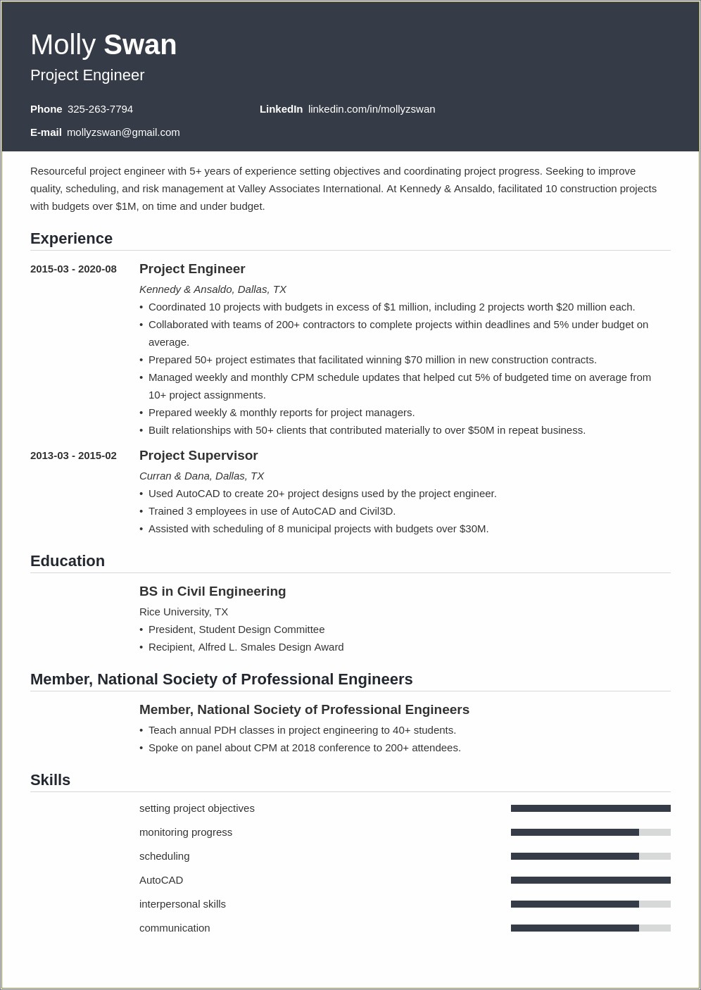 Entry Level Gas Well Tender Resume Example