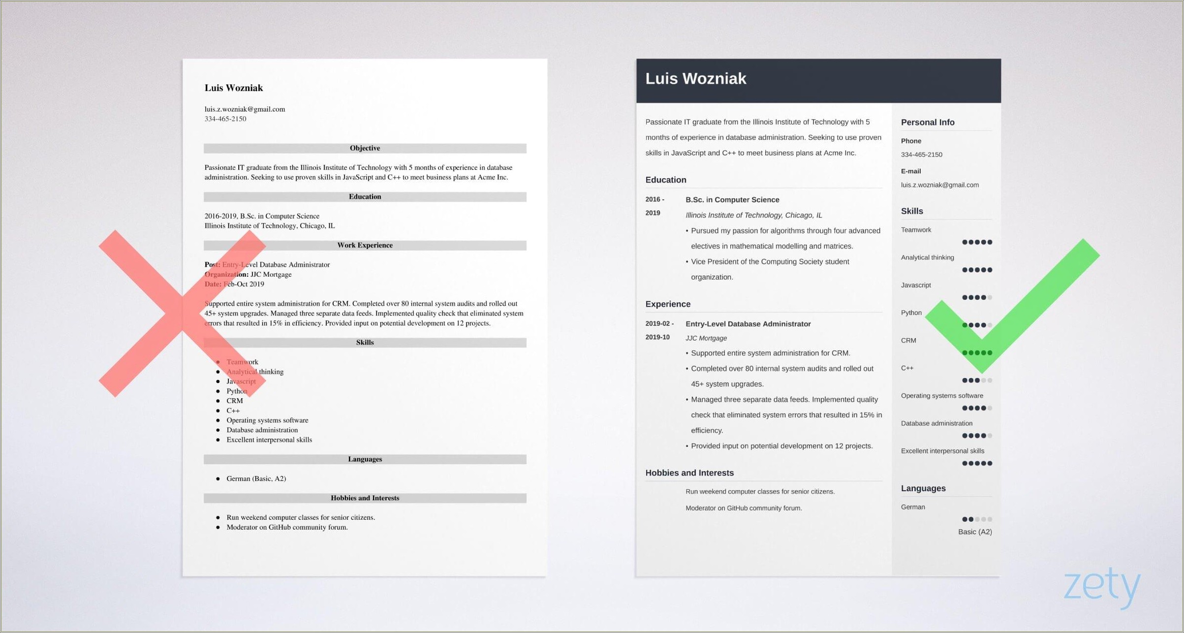 Entry Level Information Technology Resume Samples