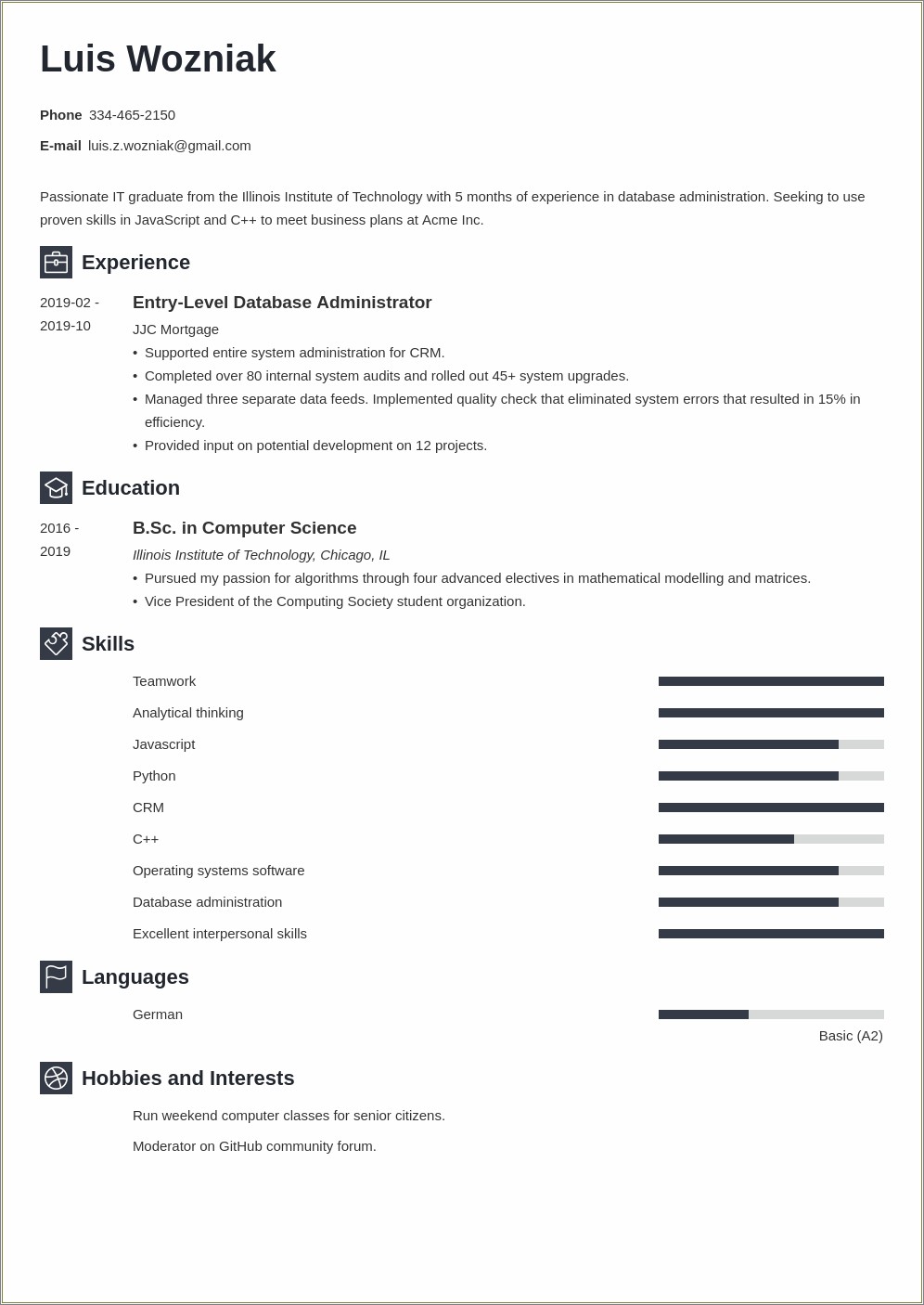 Entry Level It Technician Resume Objective