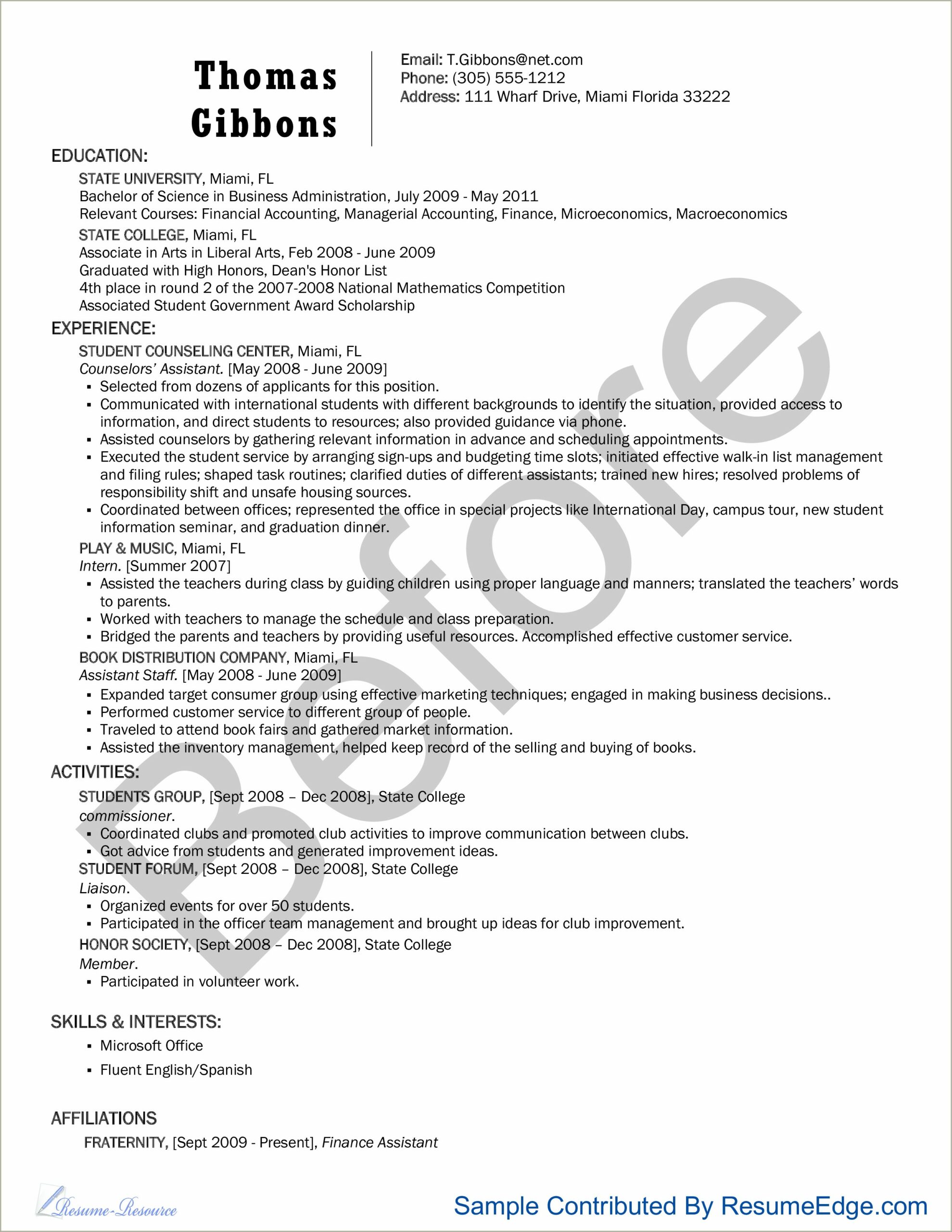 Entry Level Jobs With No Experience Resume Examples