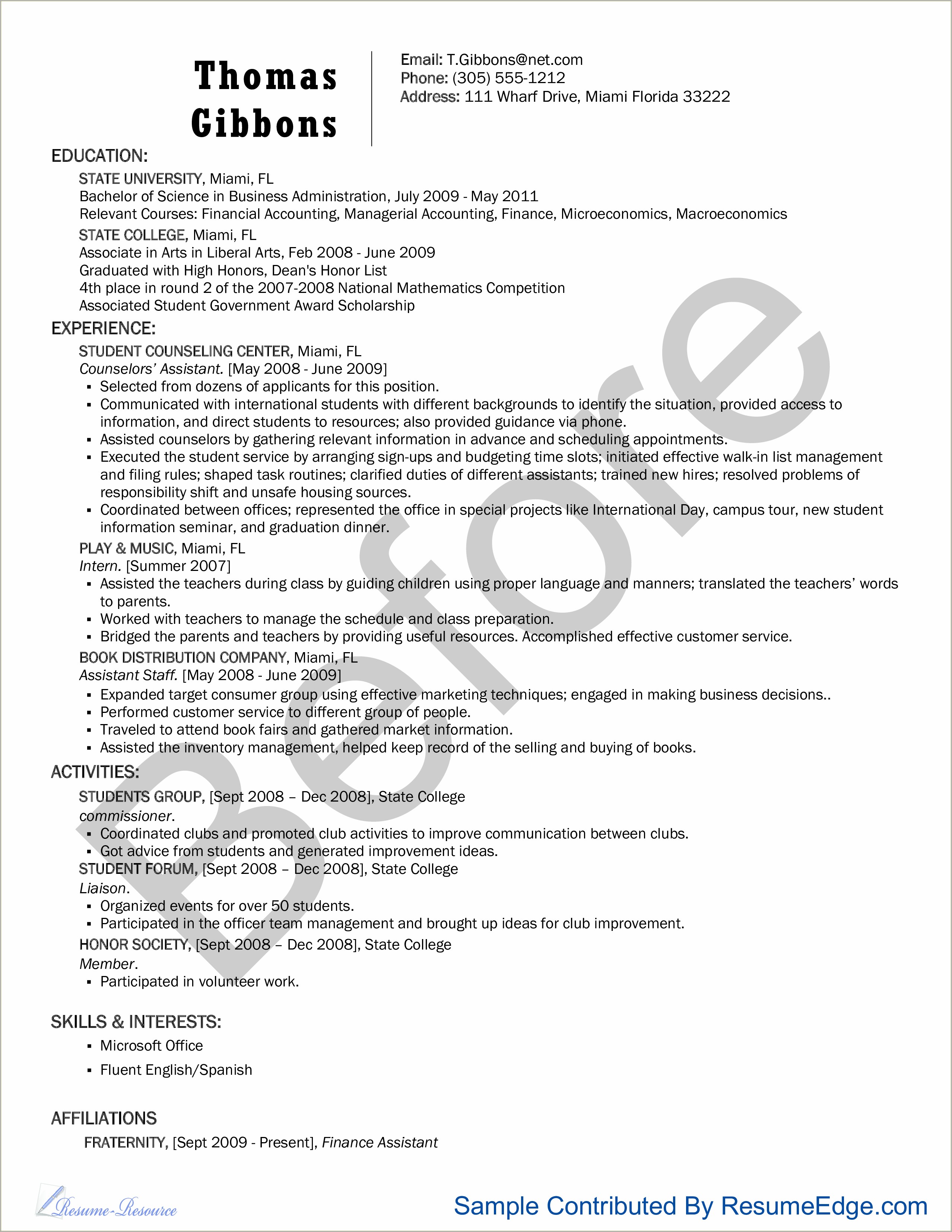 Entry Level Jobs With No Experience Resume Examples