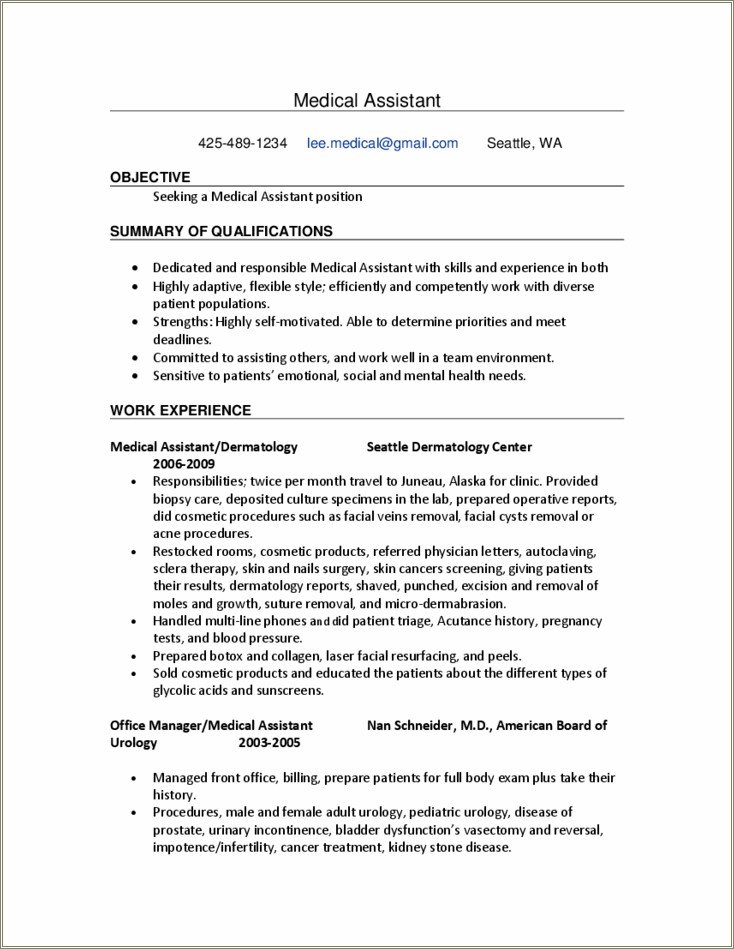 Entry Level Lab Assistant Resume Template Free Download